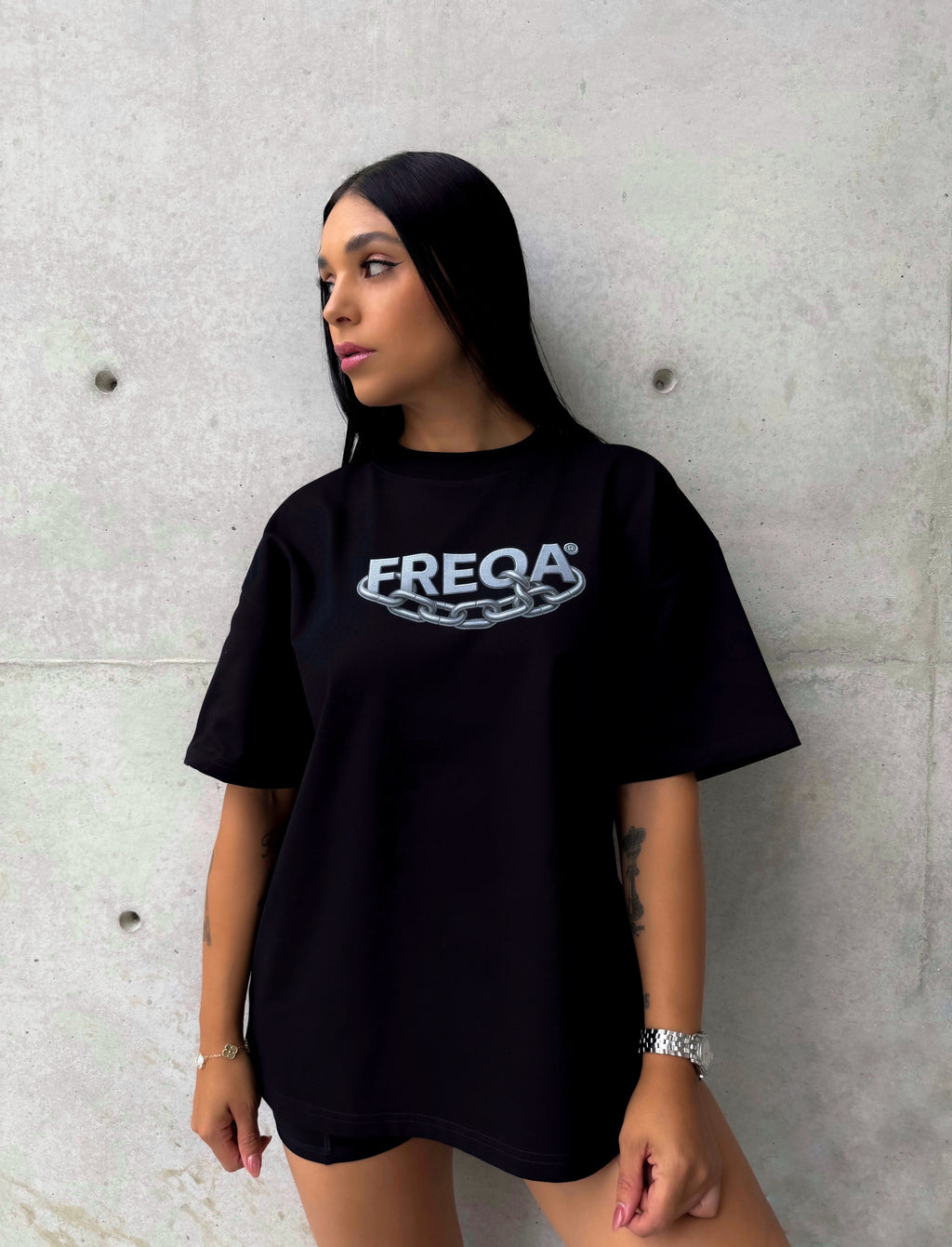 Playera Chains FE Negra 305g