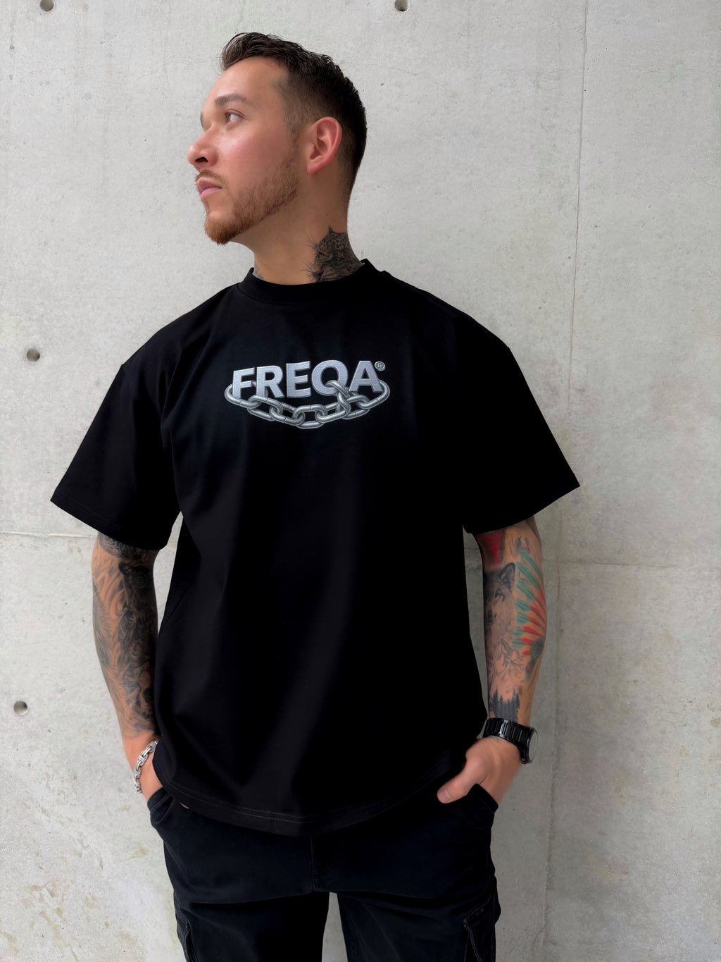 Playera Chains FE Negra 305g