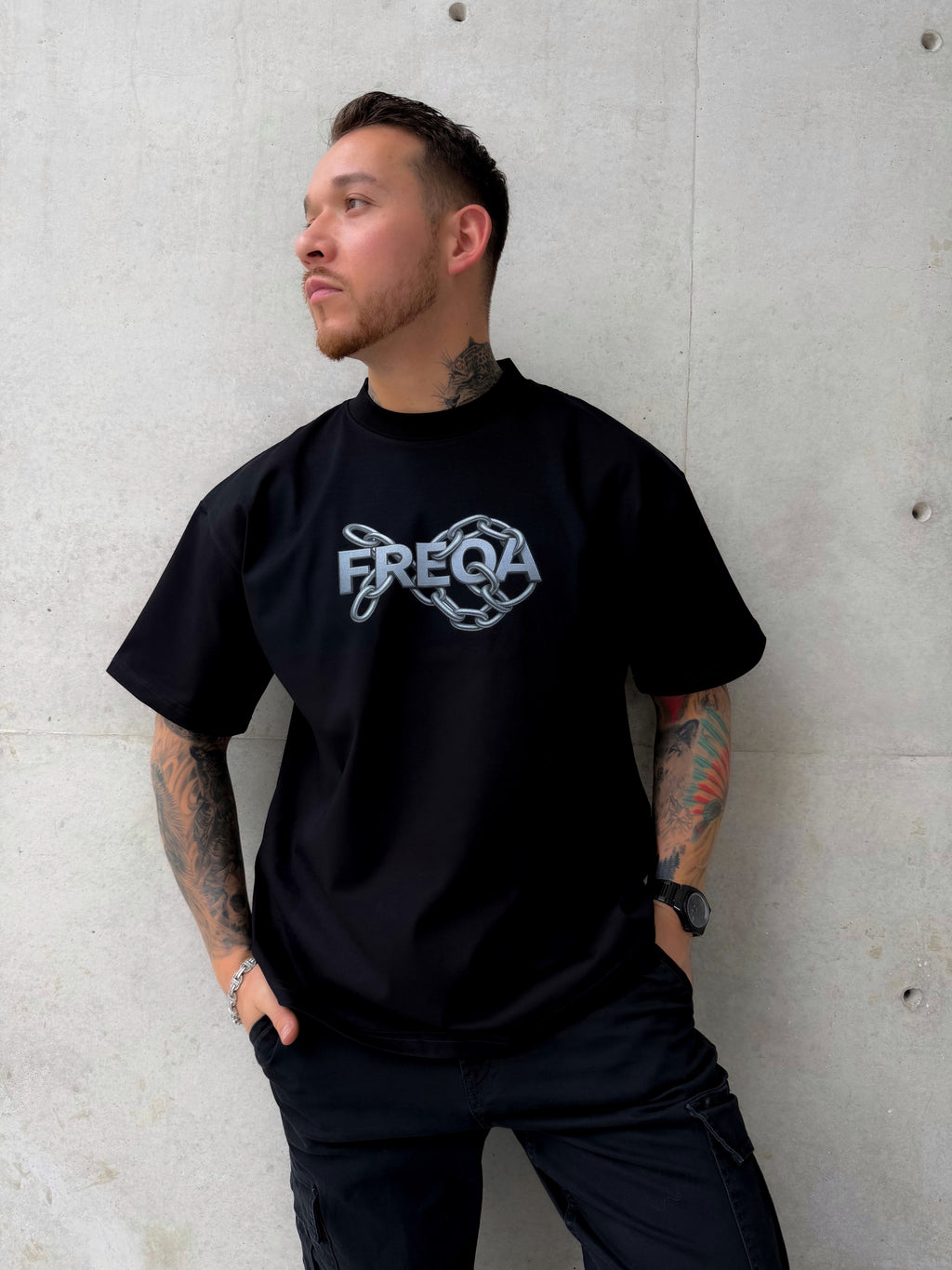 Playera Chains X Negra 305g