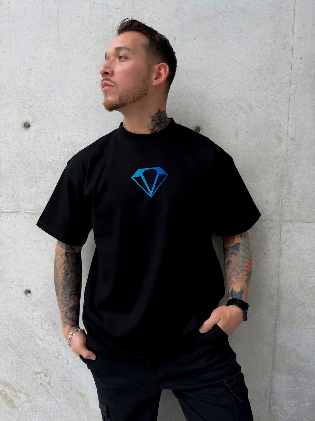 Playera DIAMONDCORE RECORDS Negra 305g