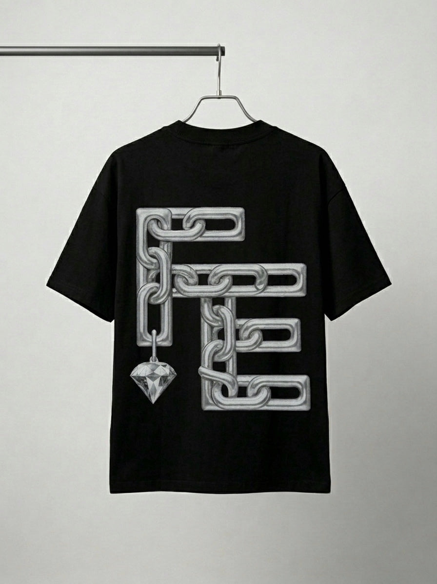 Playera Chains FE Negra 305g