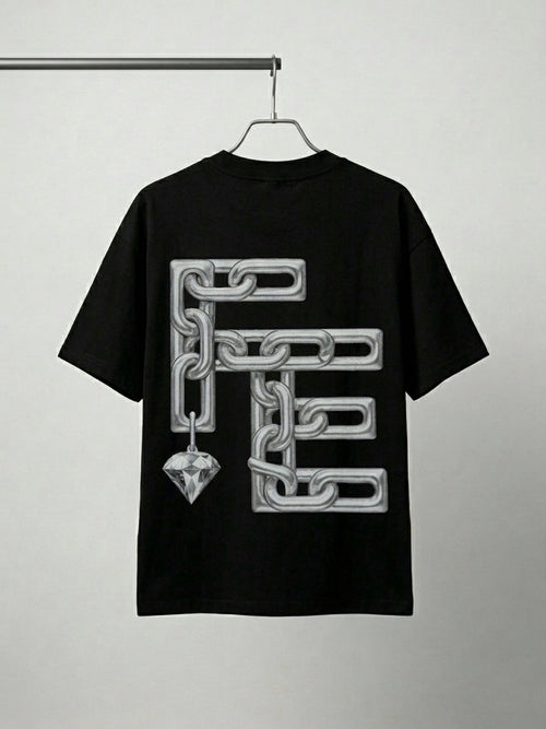 Playera Chains FE Negra 305g