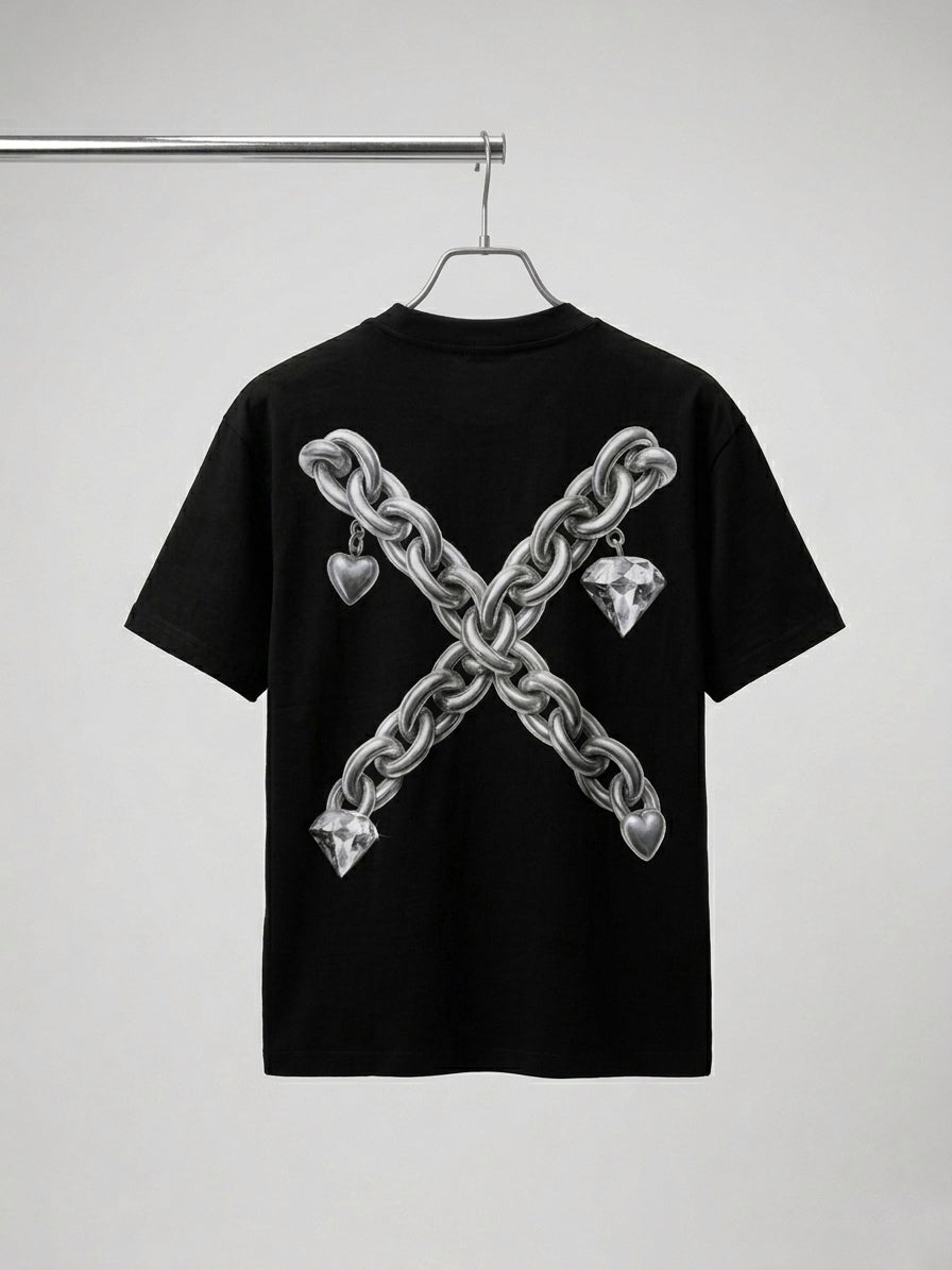 Playera Chains X Negra 305g