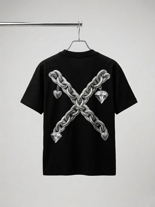 Playera Chains X Negra 305g